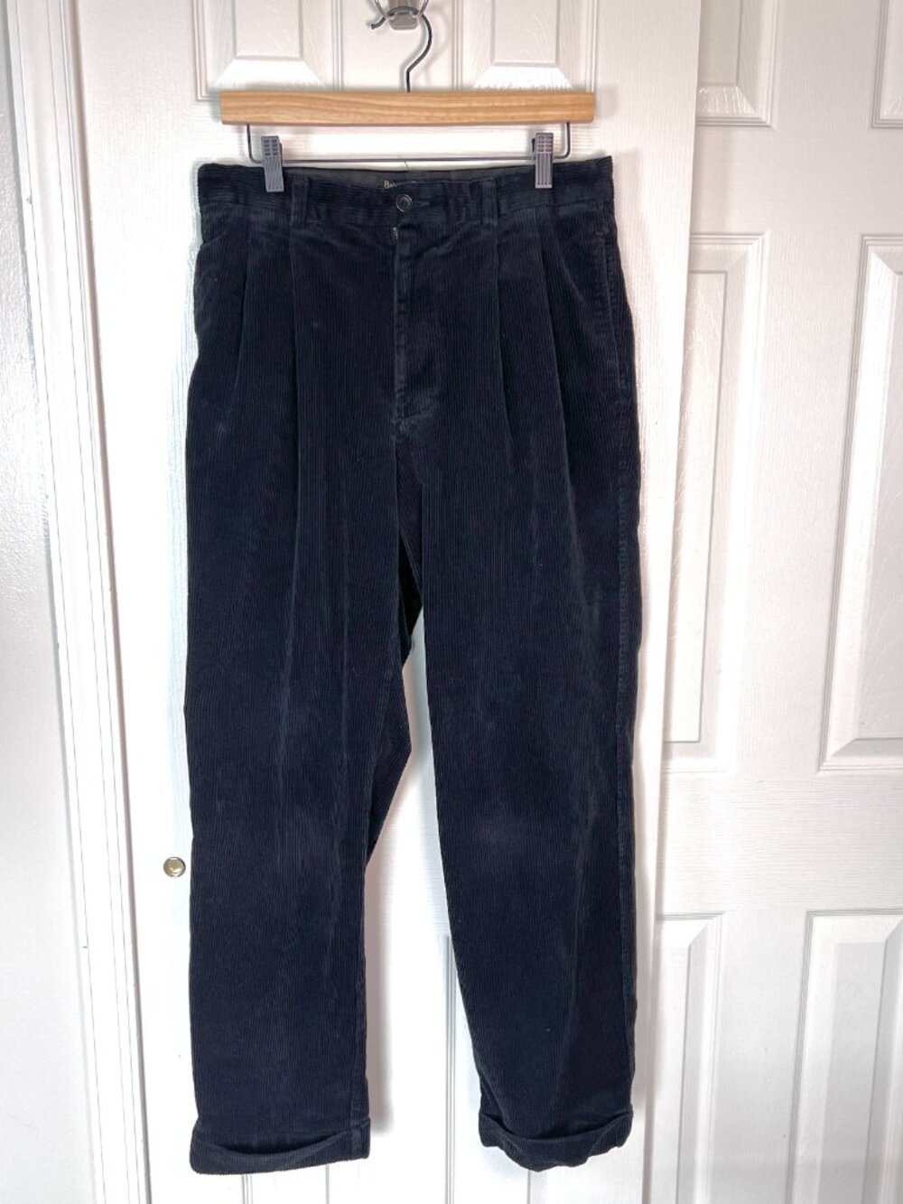 Vintage 90's Men's Banana Republic Smithfield Black Corduroy Pants Size 33R